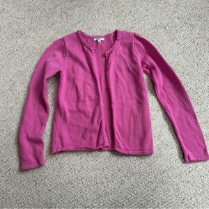 Jacadi Paris Pink Knit Cardigan | Girls Button Front Sweater